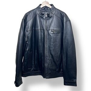 Boston Harbour New Zealand Lamb Leather Jacket Black XL Men moto/cafe racer